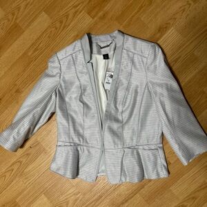 White House Black Market Silver Blazer